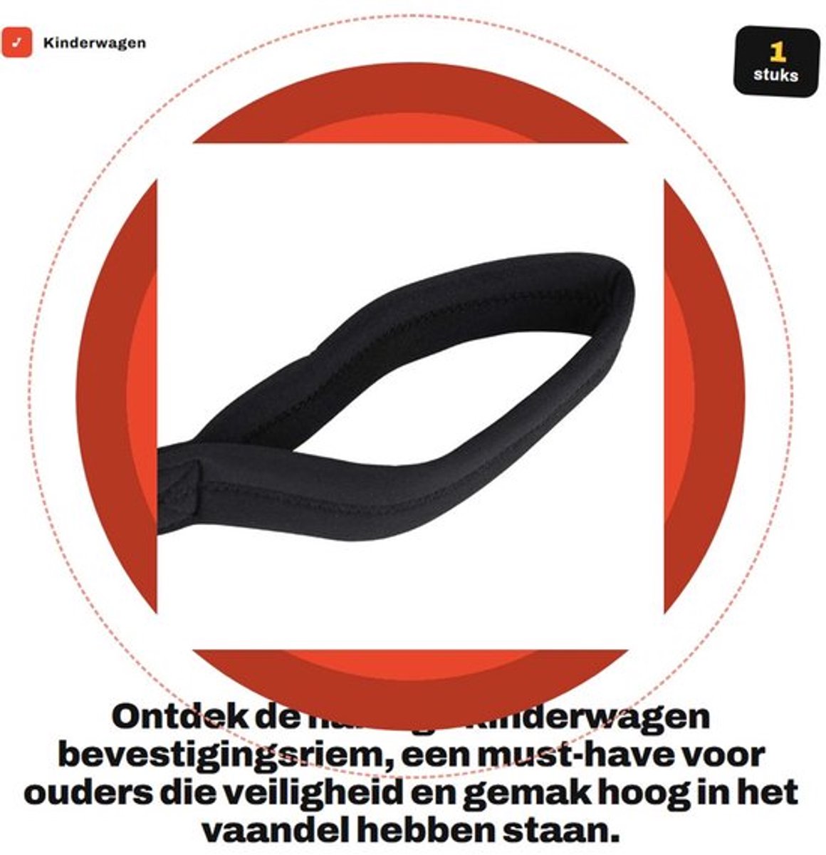 Bevestigingsriem - Polsband - Anti-verlies Houder - Universele Riem - Veiligheid Kinderwagen - Verstelbaar met Knoop