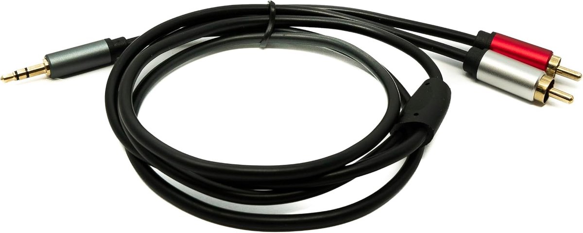 Audio cinch 2 RCA kabel 100cm - plug naar AUX jack 3.5mm - zwart - perfect voor audio-overdracht - ShopVlot