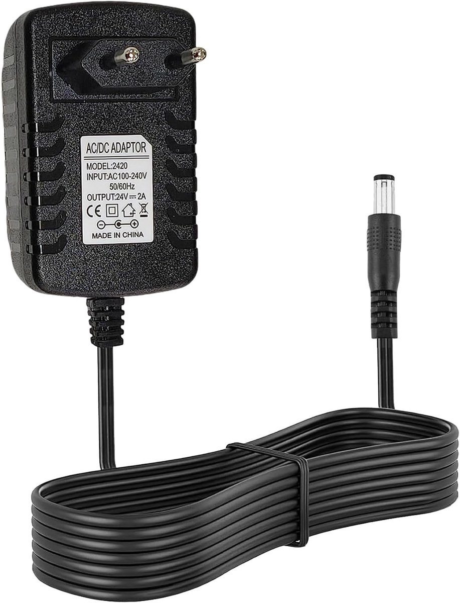 Universal 24V 2A power supply with 48W power, DC 24V 2A adapter power supply LED strips for LED strips, security - ShopVlot