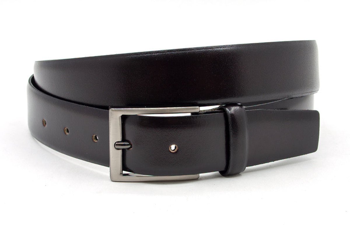 Heren pantalon riem donkerbruin 3.5 cm - Leer - Pantalon riem - Verstelbaar - Maat 100