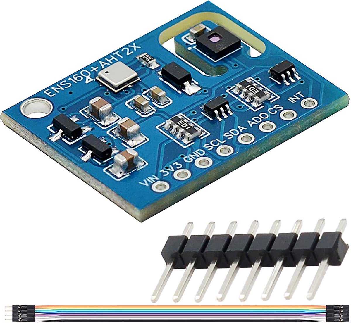 Temperature and humidity sensor, ENS160+AHT21, carbon dioxide, CO2, eCO2, TVOC, air quality module, high-precision - ShopVlot