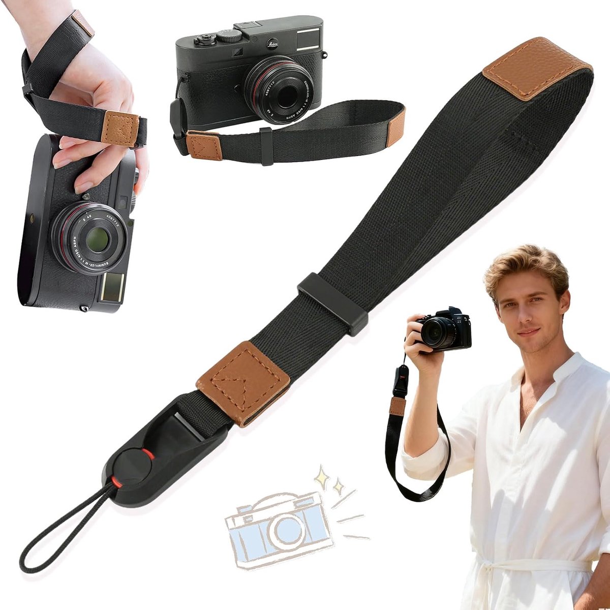 Camera Wristband Adjustable Quick Release,Camera Hand Strap for DSLR Cameras Adjustable,Camera Wristband with Quick - ShopVlot