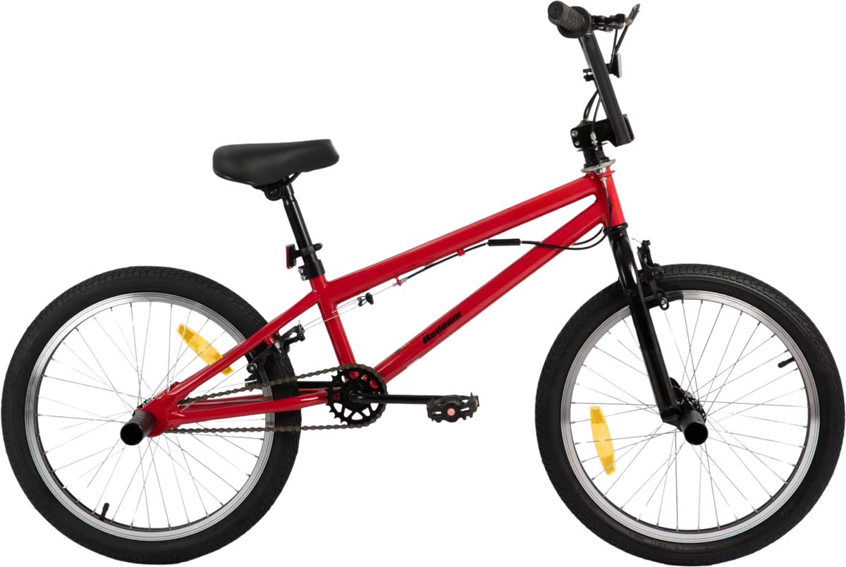 Freestyle BMX-fiets – Voor kinderen – Beginners tot geavanceerde rijders, met 360 graden gyro en 4 haringen – Red-20 Inch