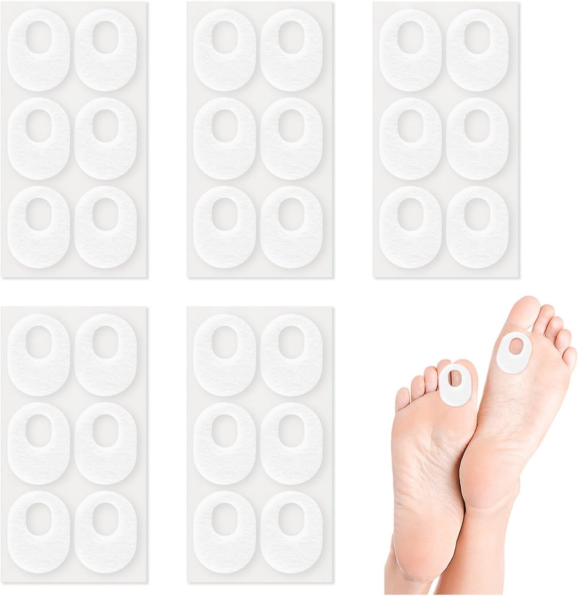 30pcs Corn Pads Bottom Foot Soft Felt Oval Shape Self Adhesive Callus Pillow, Corn Pillow, Callus Pads for Men and - ShopVlot