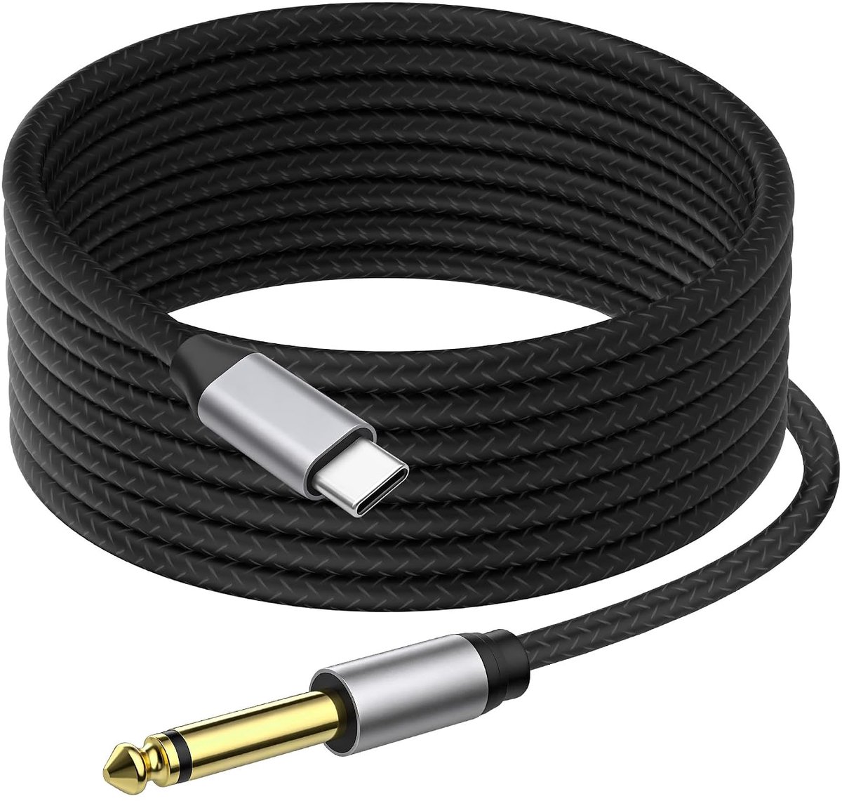XMSJSIY Type C naar 6,35 mm TS kabel USB type C naar 6,35 mm 1/4 inch TS stekker mono audio interconnect aux - ShopVlot