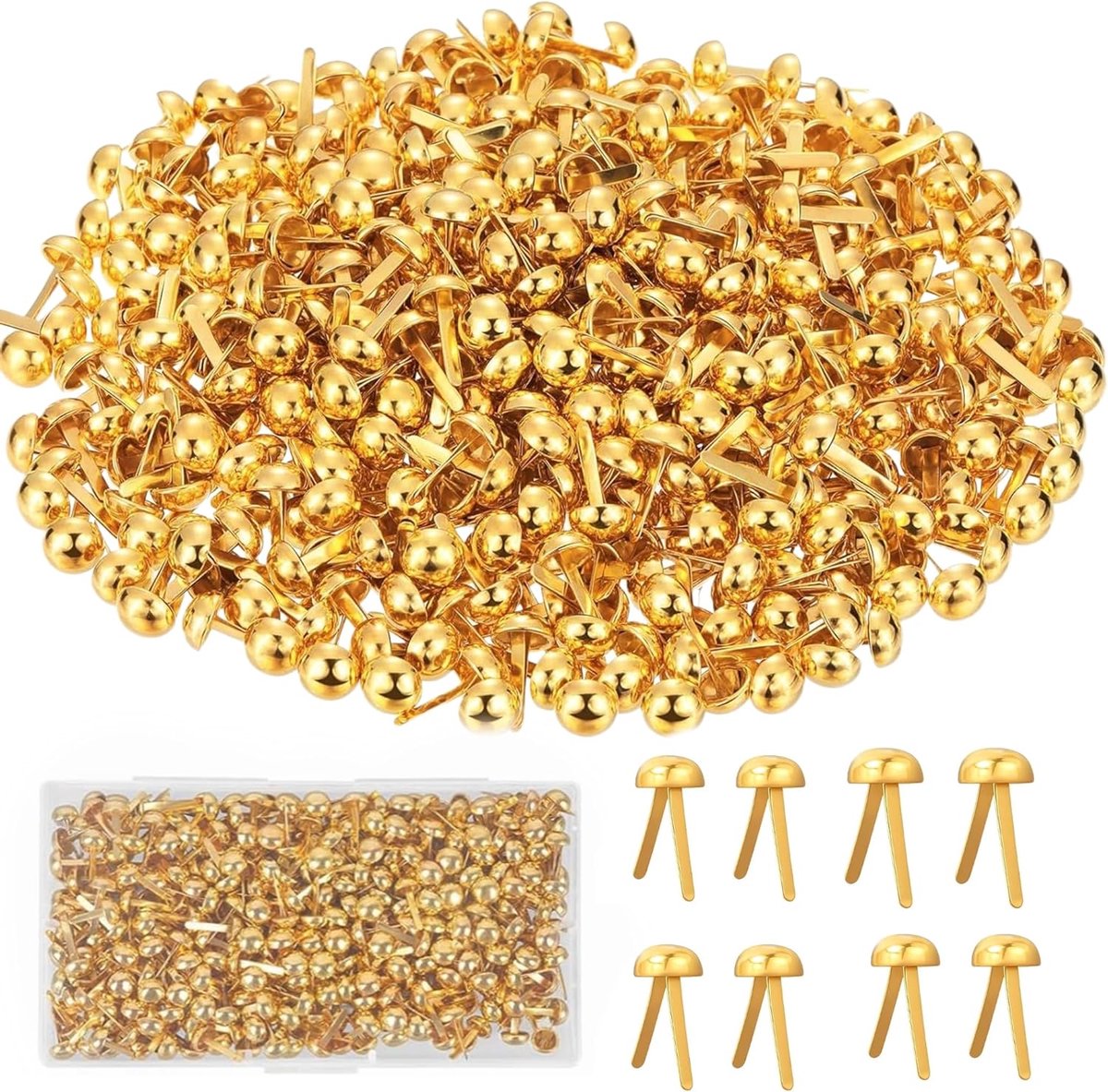 300 Pcs Sample Bag Clips Round Head Clips Reusable Metal Paper Clasps Metal Pattern Clips Easy to Use Scrapbooking - ShopVlot