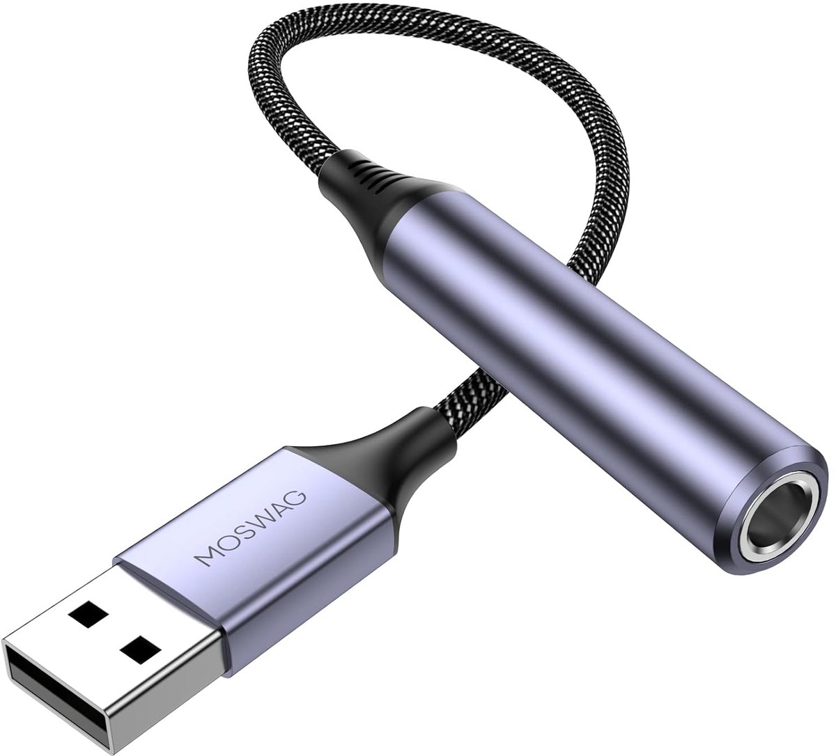 MOSWAG USB To 1/4 Jack Audio Adapter, 6.35mm Female Headphone Aux Adapter with External Sound Card - ShopVlot