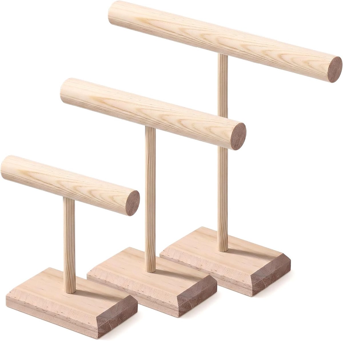 Sieradenstandaard van hout, 3 stuks kettinghouders sieraden, sieradenstandaard kettingen voor halskettingen - ShopVlot
