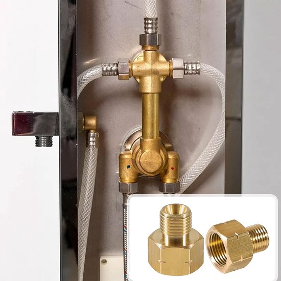 2pcs Brass LPG Gas Adapters, Brass LPG Gas Adapter 3/8 inch IG x 1/4 inch AG lks, Gas Stove Fixtures Gas Hose - ShopVlot — afbeelding 3