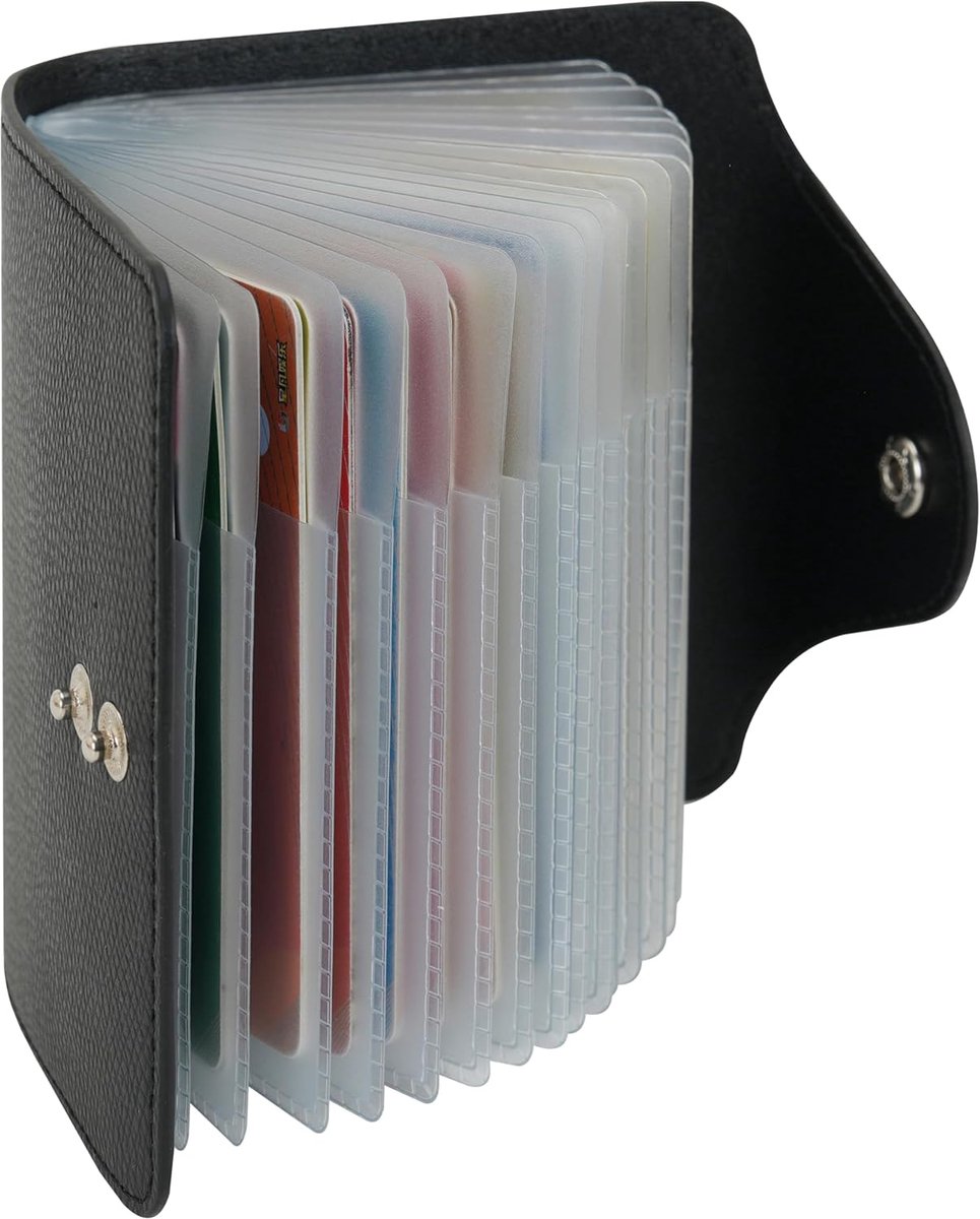Credit Card Holder for Men and Women, Card Case - 40 Cards, Black, One size, Modern - ShopVlot