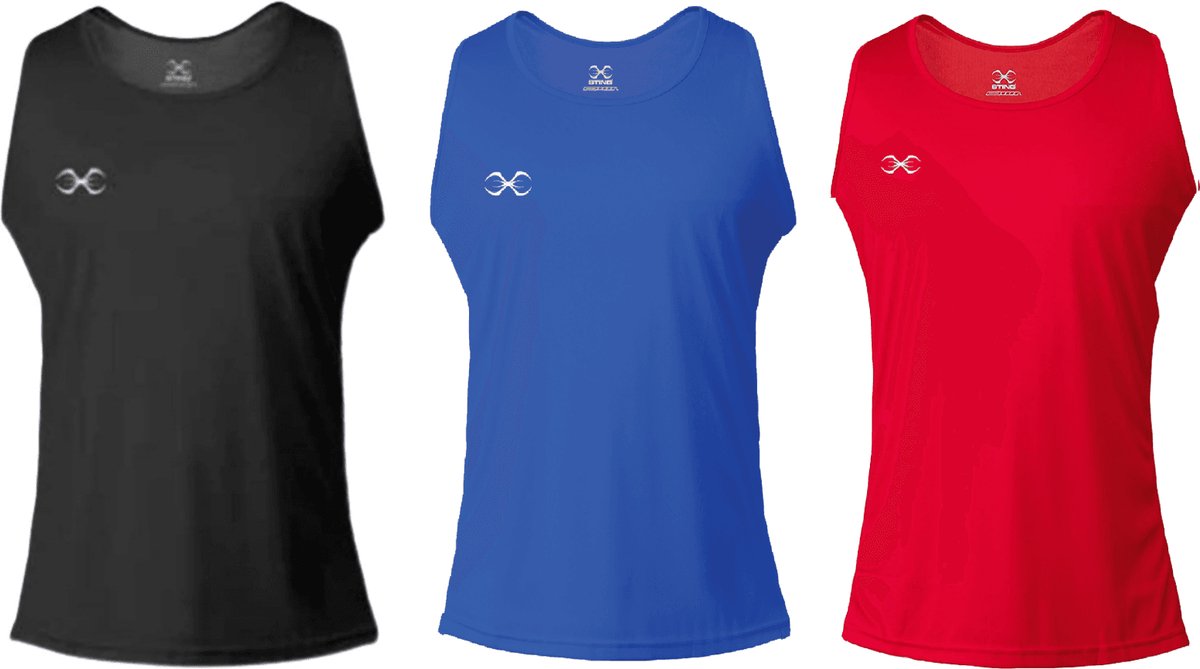 STING Boks T-shirt wedstrijd | heren | Blauw (Maat: S)