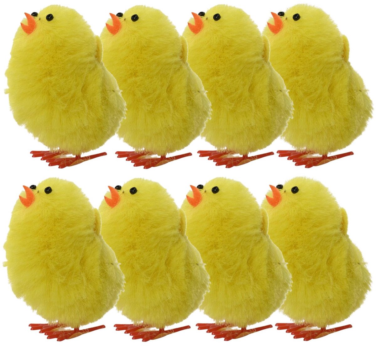 Decoris mini kuikentjes - 12x stuks - geel - H4 cm - Paaskuikentjes - Paasdecoratie - Pasen versiering tafel - decoratie