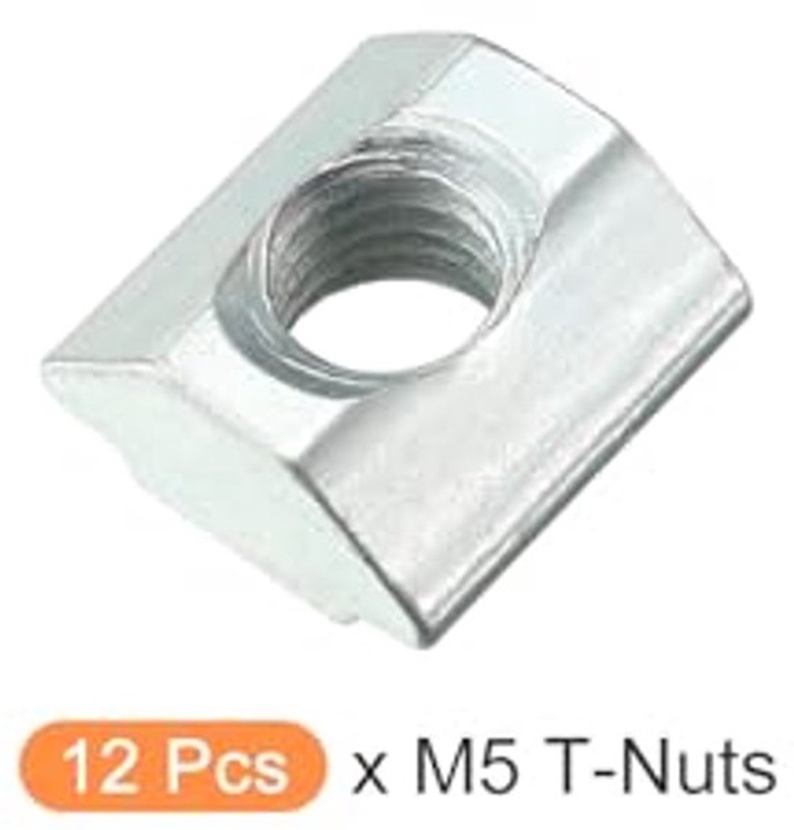 Smeermoer T (M5-schroefdraad) 12 stuks, koolstofstalen T-moer bevestigingsmoer voor aluminium extrusieprofiel serie 2020