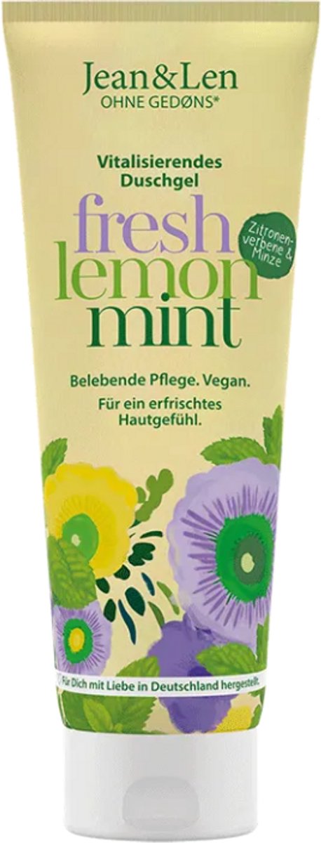 Jean & Len Douchegel met Citroenverbena & Munt 250 ml - vegan, dierproefvrij, zonder parabenen, zonder siliconen, voor alle huidtypen