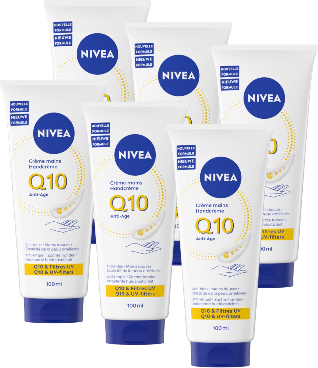 NIVEA Q10 Anti-Age Handcrème - Handverzorging - Hand Cream- 24 uur lang zachte handen - Voordeelverpakking - 100 ml 6 x