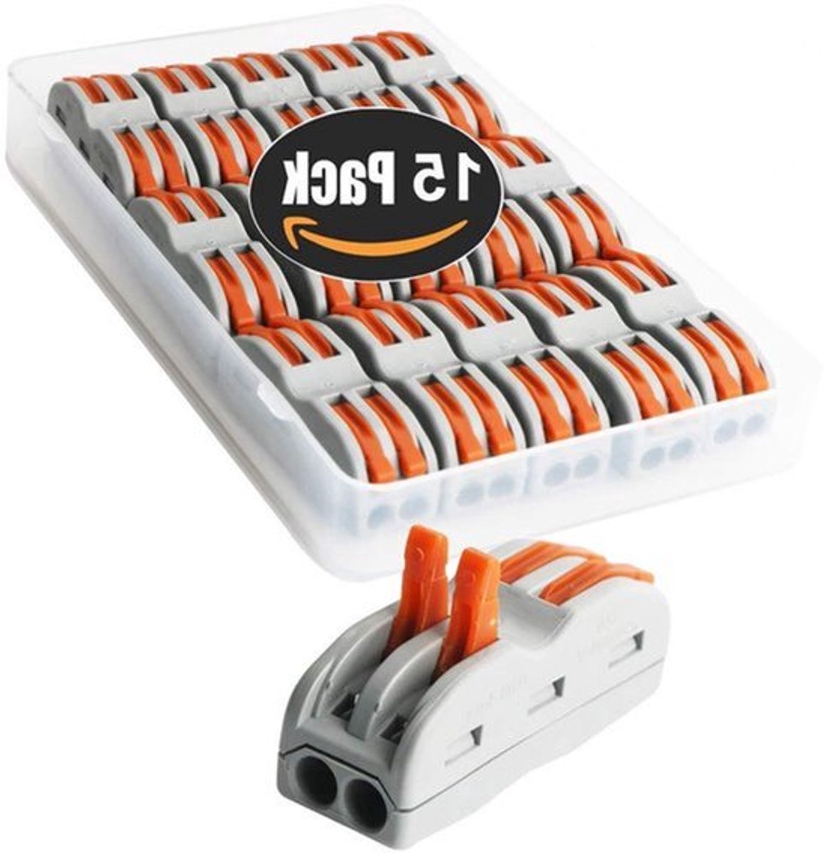Elektrische klemmen | Verbindingsklemmen | Steekklemmen 4-polig | SPL-2 2-draads klem met bedieningshendel Bilaterale ladder klem (15 stuks)