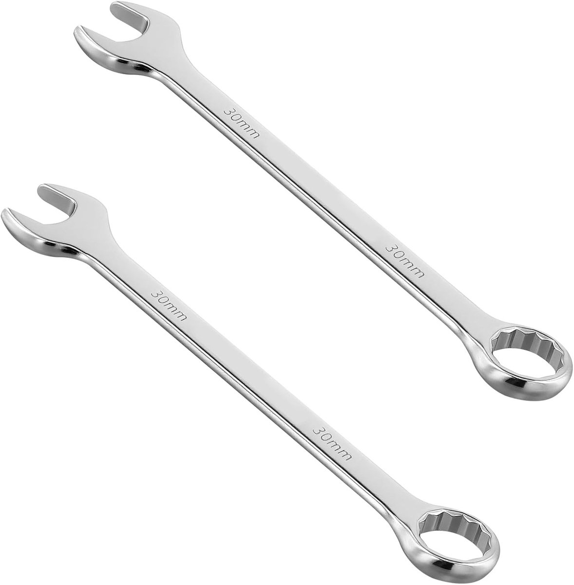 Combinatieratel sleutelset 30mm, 328mm lang, zilver, 2 stuks - Duurzaam en veelzijdig gereedschap voor klussen