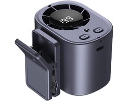 Handventilator - 360° koeling rondom - Met digitaal display - Clipventilator - Camping/Auto/Kantoor/Buiten - Zomer - Strand/Camping - Grijs - Mini-1 stuk