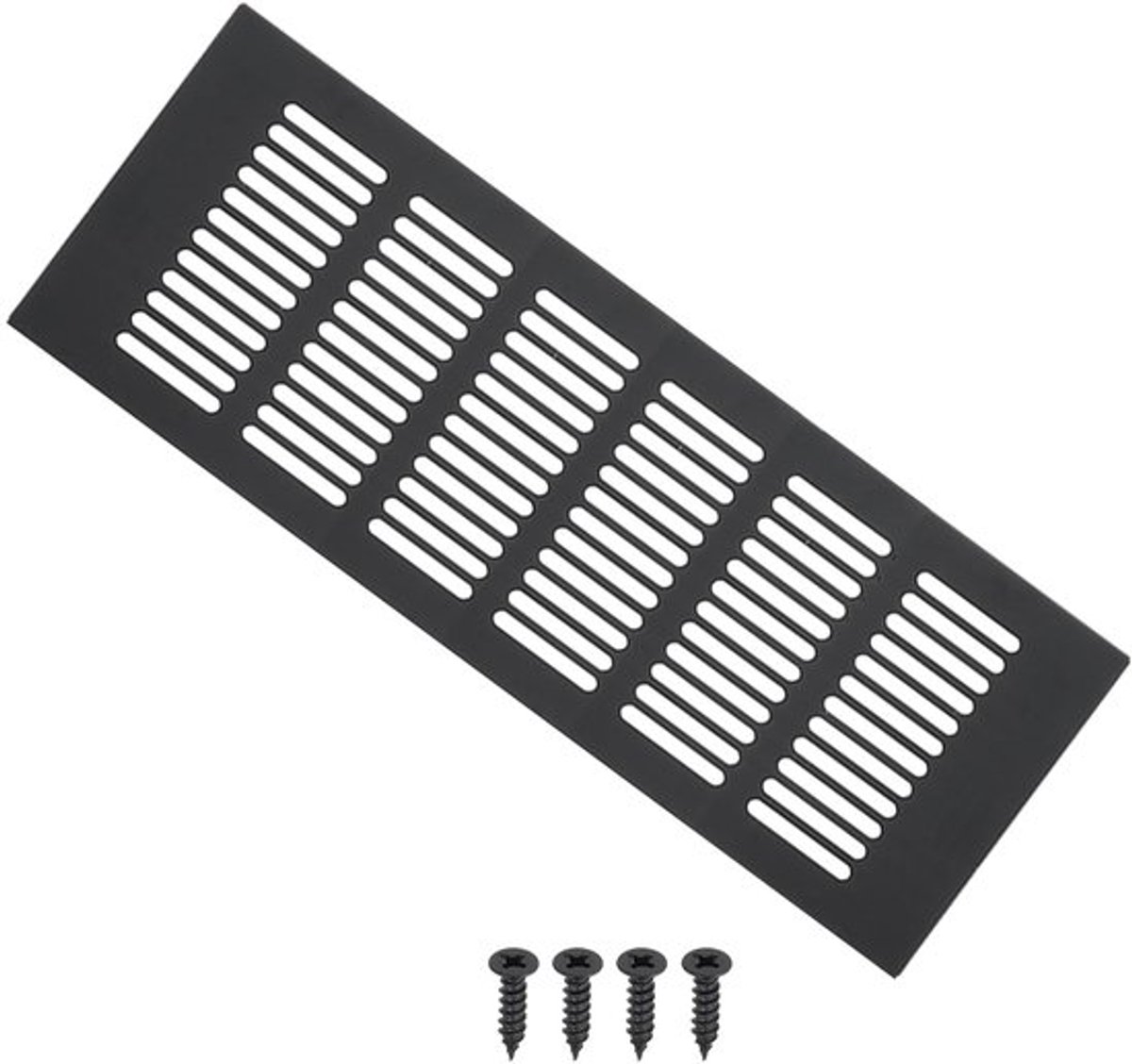 10 x 4 Inch Ventilatierooster - Aluminium Grill in Zwart met Bevestigingsschroeven