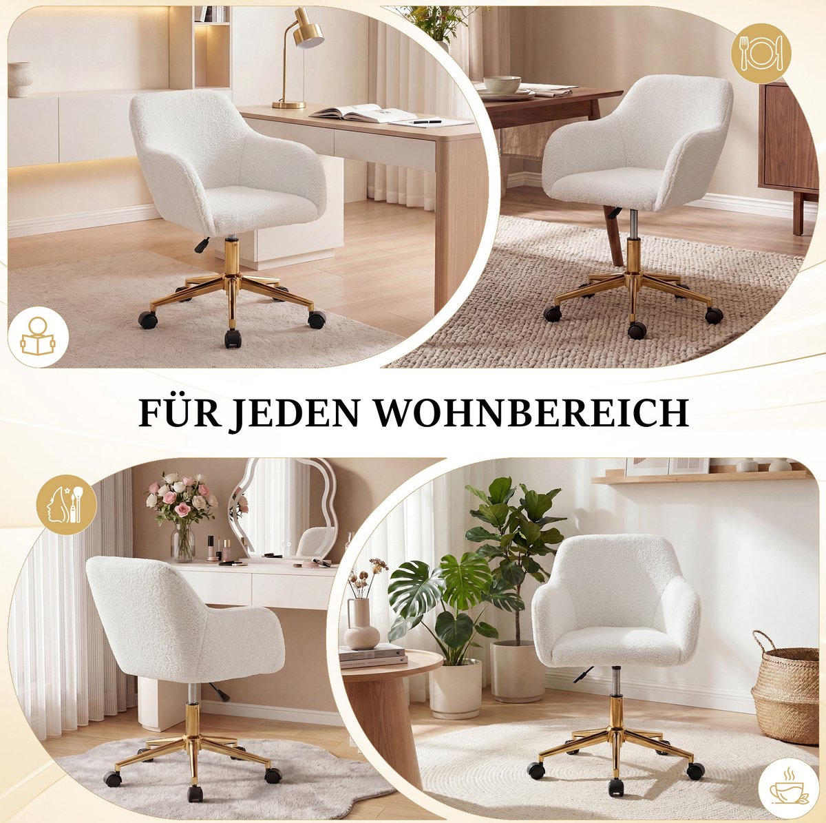 TRANSLOGISTIC FURNITURE S.R.L. FloraGrace Bureaustoel - Ivoor thumbnail 6