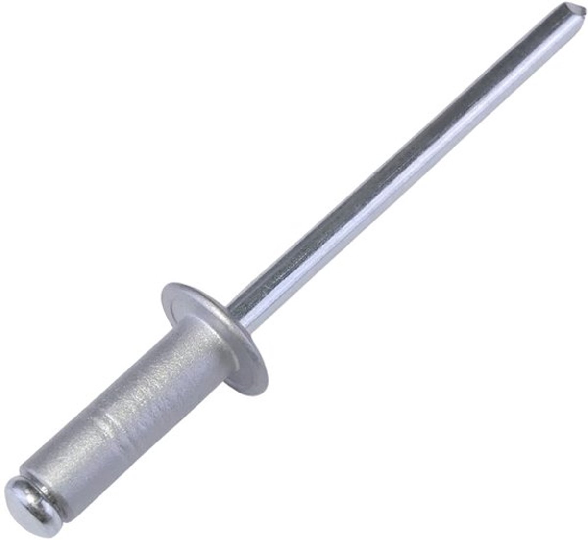 C57126 - Set van 50 blind riveting Ø4x12 mm wit aluminium RAL 9006 - stalen/aluminium popnagel met breukfunctie