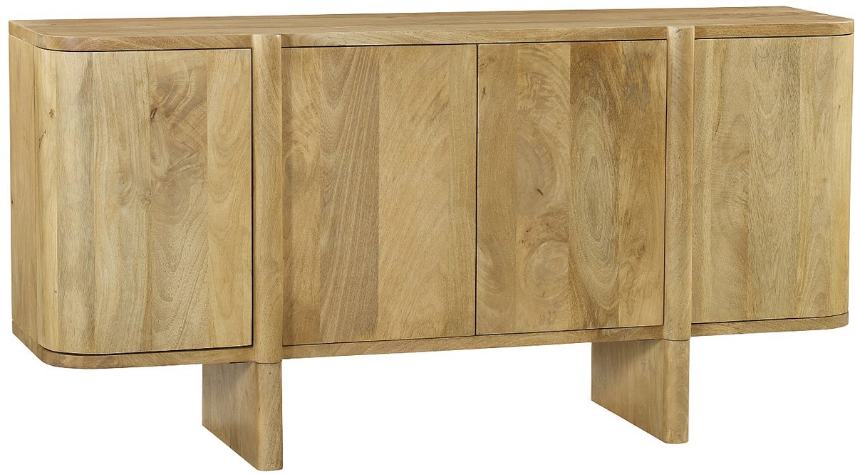 Vente-unique Buffetkast met 4 deuren in Mango hout - Natuurlijk licht MELYRAN