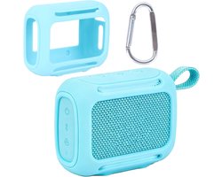 Siliconen Beschermhoes voor Draagbare Bluetooth Speaker - Lichtblauw, Geschikt voor JBL GO 5, Schokbestendig en Waterdicht