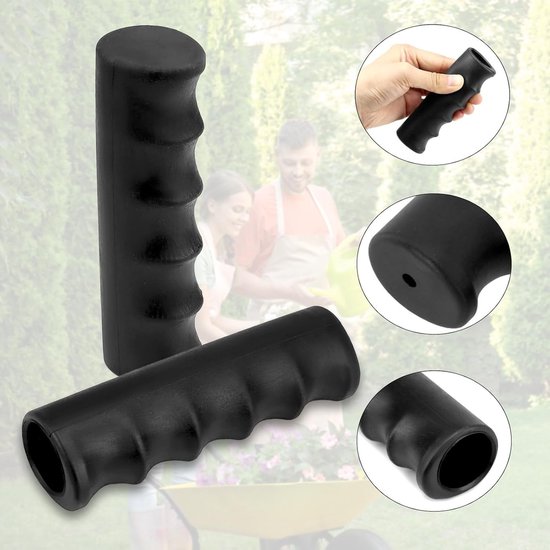 4x Vervangende Handvatten voor Kruiwagen en Steekwagen - Zwart Antislip Rubber — afbeelding 3