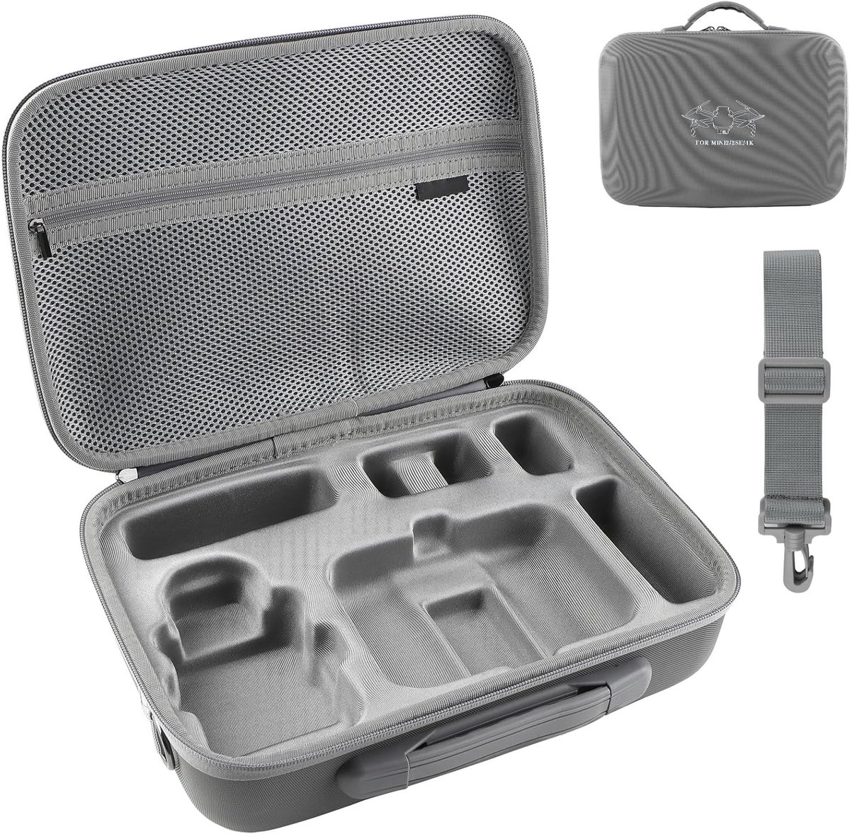 Grote Tas voor Mini 2/2SE/4K Fly More Combo met Schouderband en Vouwbaar Landingsplatform, Ideaal voor Remote Control, Batterijen en Accessoires