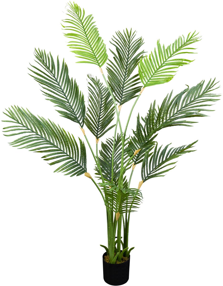 Decovego Kunstmatige Arecapalm, 170 cm, Groen, Gemaakt van kunststof, Kunstplant voor Thuis & Kantoor, Allergievriendelijk & Gemakkelijk te onderhouden