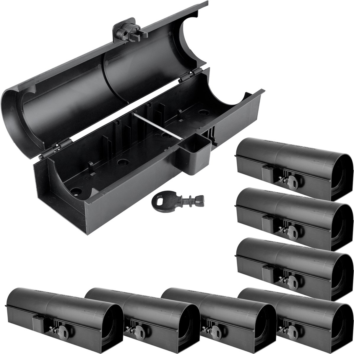 8 x Aasstation Rattenset Aasbox Tuinpijp Muizenval Muizen Rattenaasbox Rattenaasstation Rattenval Kinderen Huisdierveilig Aasbox Petigi