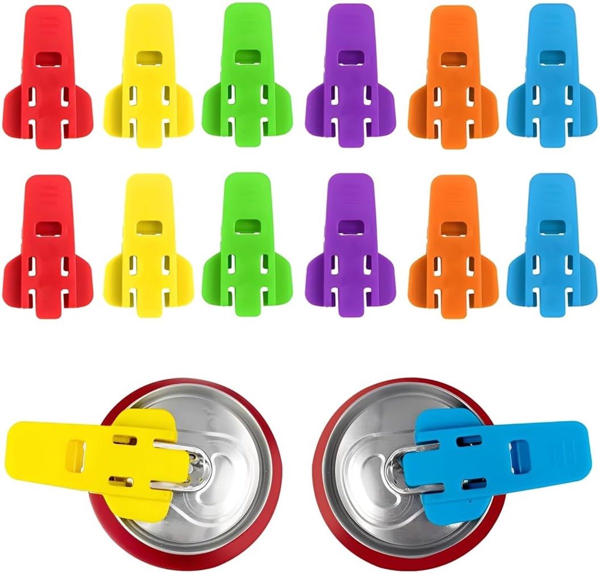 Kleurige handmatige blikopeners set van 12, gebruiksvriendelijk en geschikt voor drankjes, blikken en bier. Perfect voor feesten en dagelijks gebruik.