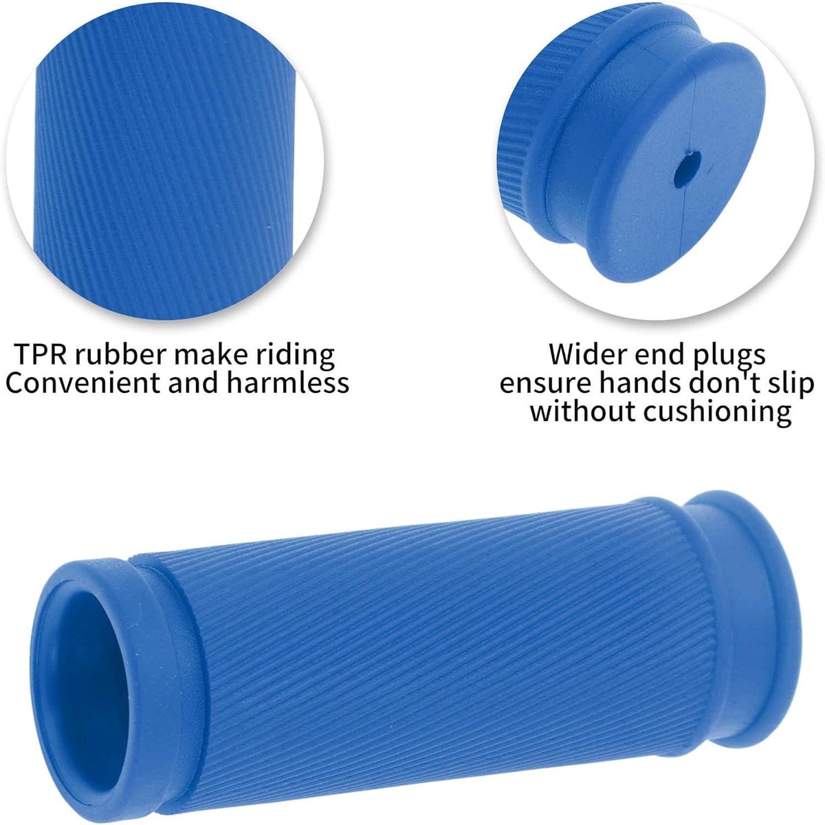 Ergonomische rubberen fietshandgrepen met stootbescherming voor driewielers - 2 stuks, 85 mm, blauw, comfortabel en duurzaam