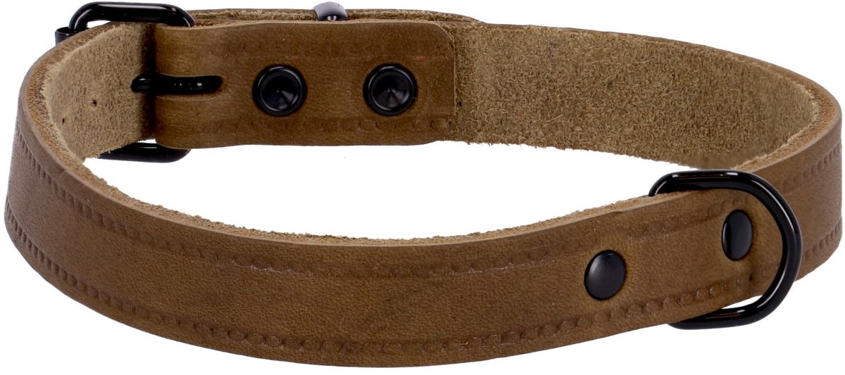Adori Halsband Vetleder Met Print Olijfgroen - Halsband - 55x2.5 cm