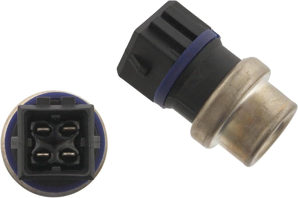 Koelmiddeltemperatuursensor - Temperatuursensor motor - Motoronderhoud - 4 aansluitingen - 20 mm buitendiameter - Zwart