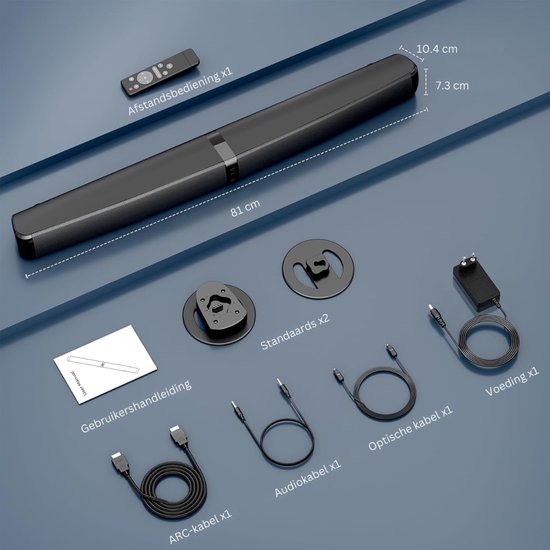 SNJY® Soundbar met Surroundgeluid - TV Speaker - Home Cinema - Met Afstandsbediening - 2-in-1 - 90 W - Zwart van SNJY — afbeelding 3