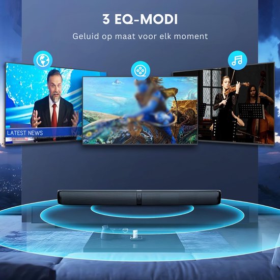 SNJY® Soundbar met Surroundgeluid - TV Speaker - Home Cinema - Met Afstandsbediening - 2-in-1 - 90 W - Zwart van SNJY — afbeelding 5