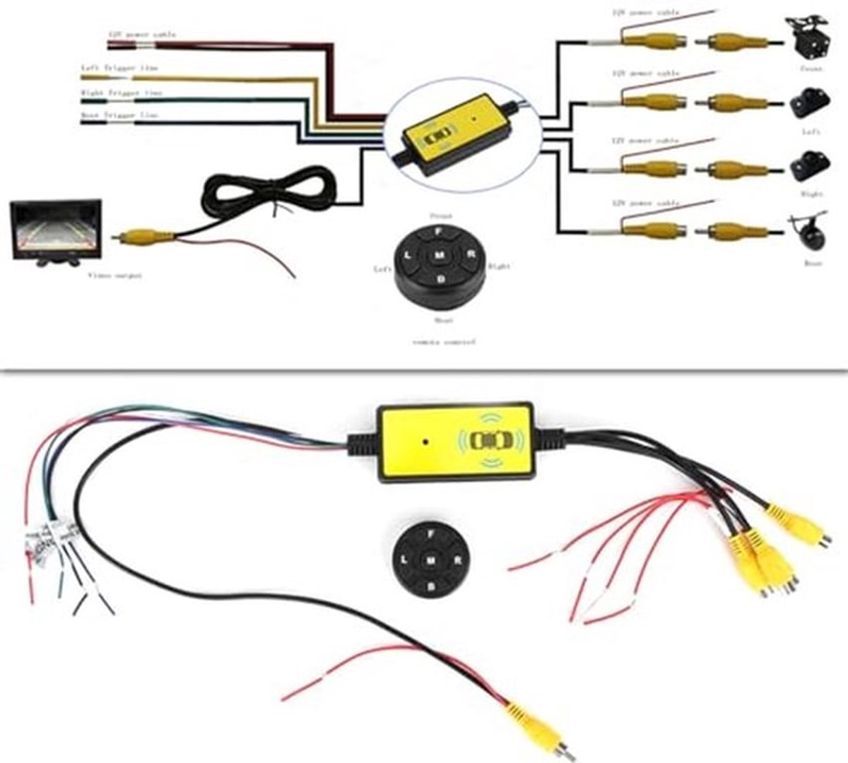 Auto Backup Camera Splitter Schakelaar, 4 Input 1 Auto Video Switcher Video Systeem Auto onderdelen voor Switcher Converter Video