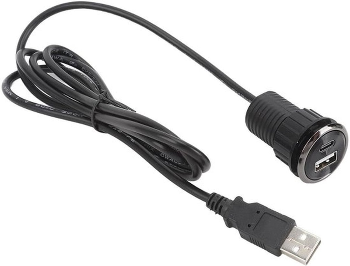 Bureau-stroomdoorvoer - USB-oplaadpoorten - Houdt Bureau Schoon - Zwart - Type C-Oplaadpoort - Ingebed Stopcontact - Eenvoudige Installatie - Vergaderruimtes - Hotel