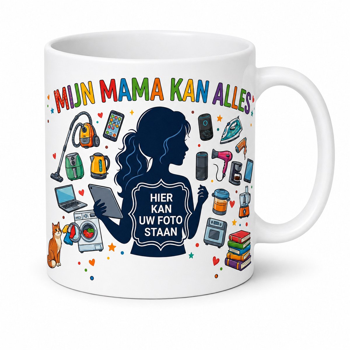 Gepersonaliseerde Fotomok Mijn Mama Kan Alles – Mok met Eigen Foto – Cadeau voor Moederdag – Koffiemok voor Mama – Theemok Moeder – Super Mama Beker – Mama Cadeau met Foto en Tekst – Witte Keramische Mok