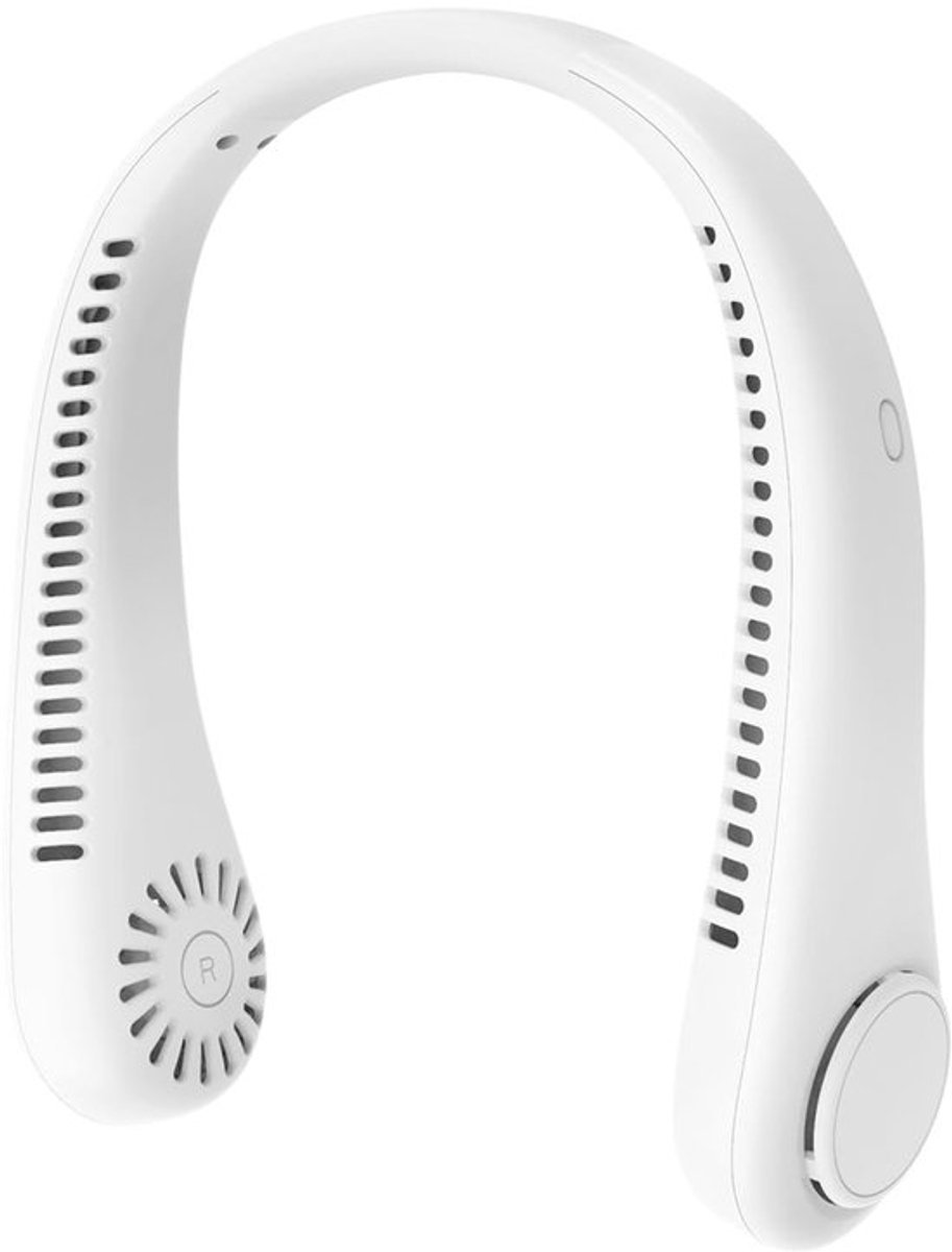 Draagbare nekventilator, handsfree, bladloze miniventilator met 360° verkoelende luchtstroom, 3 windsnelheden voor sporten buiten en binnen