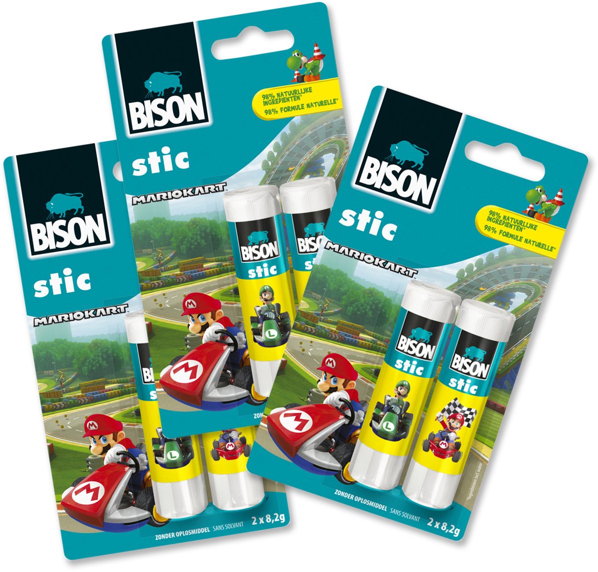 Bison Stic - Mario Kart - Exclusieve editie lijmstiften - 6 x 8,2 gram