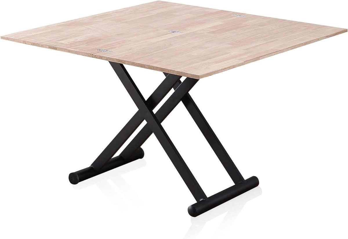 Uitschuifbare Salontafel - Verhoogbare Tafel Bijzettafel - Ruimte Besparen - Verhoogbaar en Uitschuifbaar - 114 x 110 x 76 cm