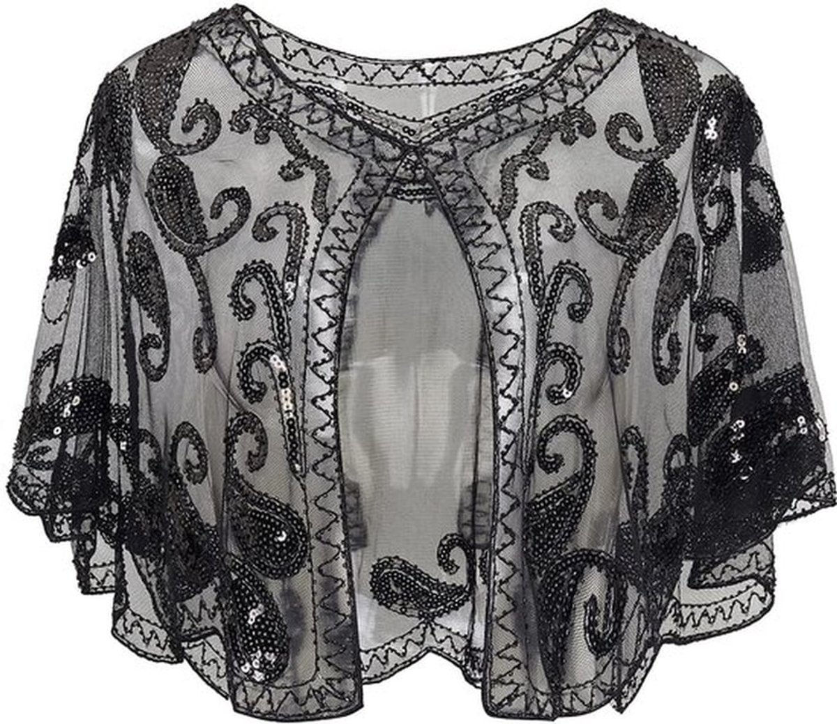 Vrouwen 1920s Sequin Art Deco Vintage Sjaal Sjaal Sjaal, Polyester
