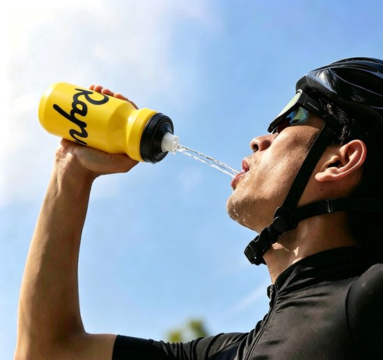 Bidon 610ml Fiets - Geel - Lichtgewicht Sportfles BPA-vrij - Fitness Waterfles - Geschikt voor Alle Bidonhouders - Vaatwasbestendig - Shakebeker - Recyclebaar & Sterk - Fietsaccessoires — afbeelding 3