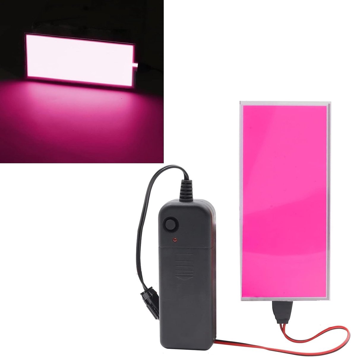 DIY EL Paneelverlichting, Snijdbare Verlichte Papieren Lamp voor Feestdecoratie, Cosplay en Waarschuwing (12cm x 5cm - Roze)