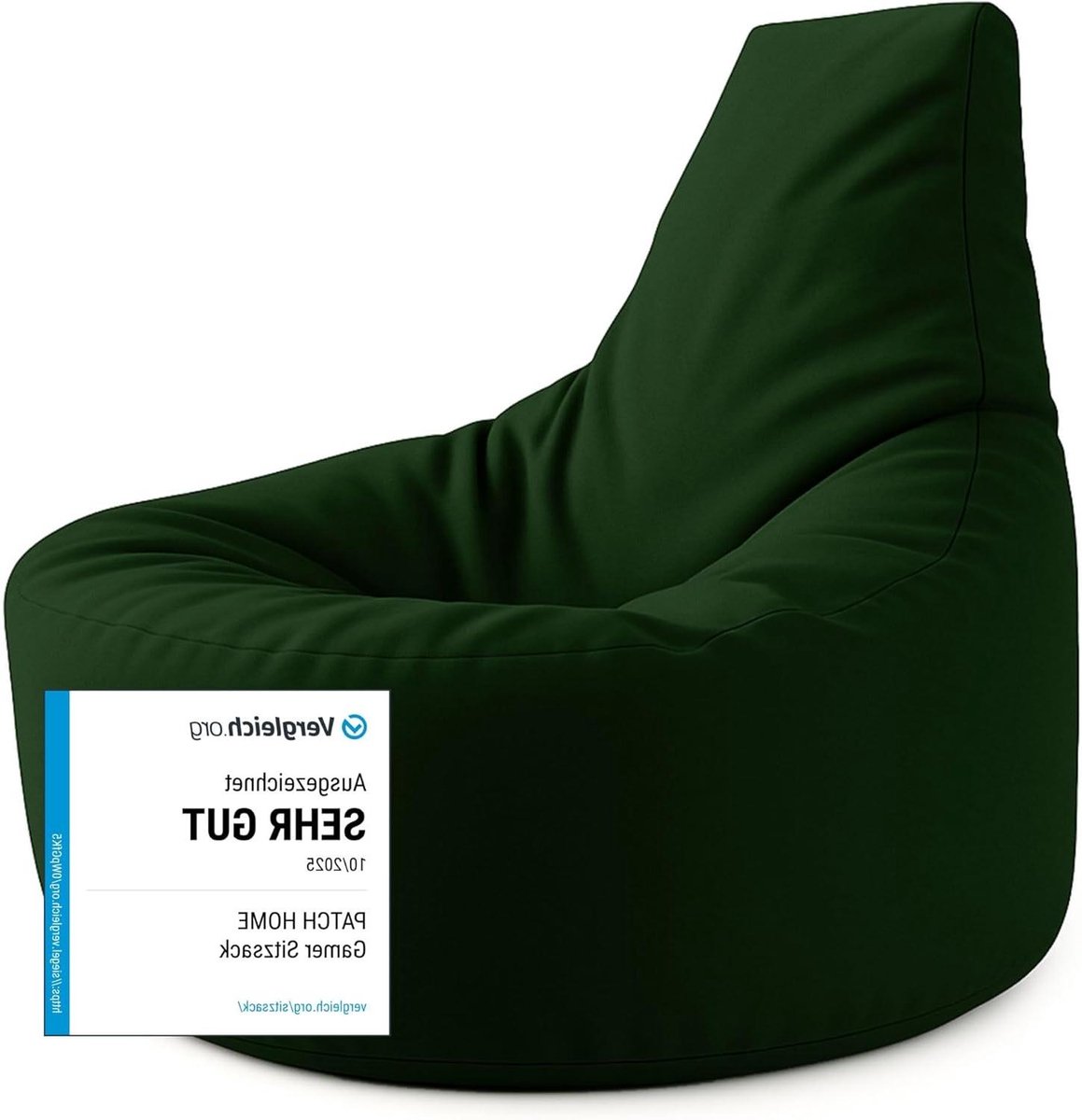 Zitzak Loungekussen - Zitkussen Stoel - Ontspannen Chillen - Waterafstotend Nylonweefsel - Ø 75 cm - Donkergroen