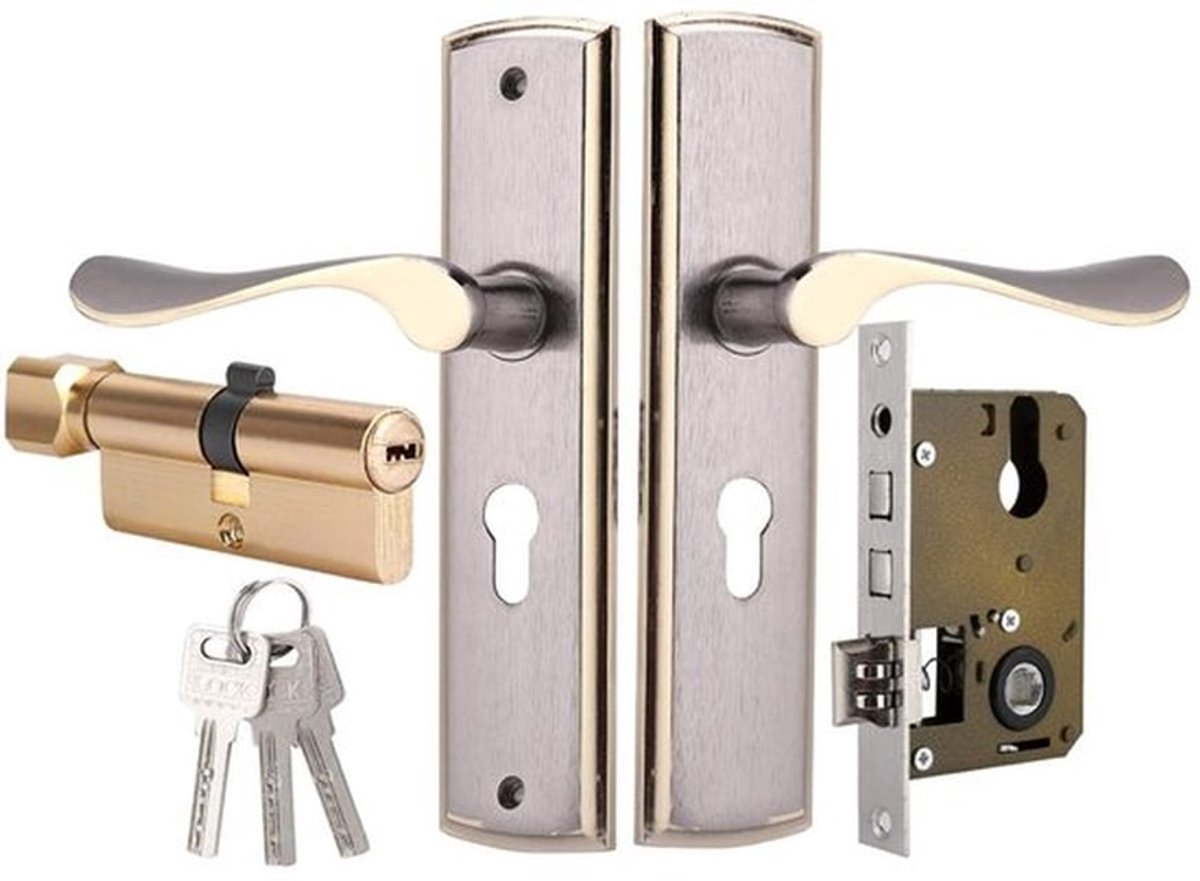 Aluminium Deurhendel Slotset - Duurzaam Nachtslot voor Binnen - Stille Vergrendelingsmechanisme