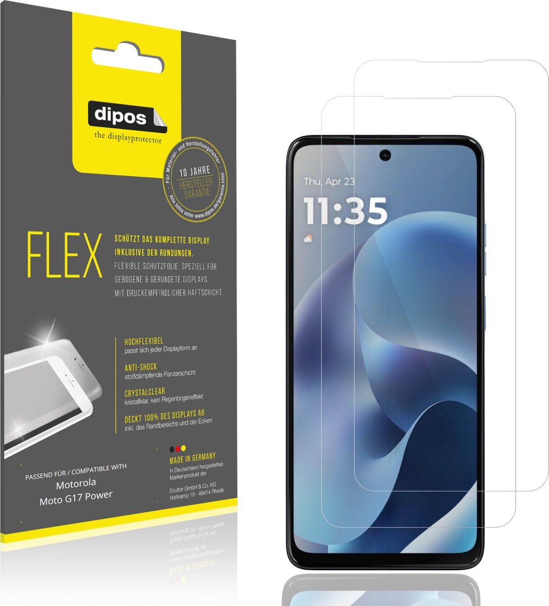 dipos – 2x Beschermfolie geschikt voor Motorola Moto G17 Power | 3D Full Cover Screenprotector | 100% Passend