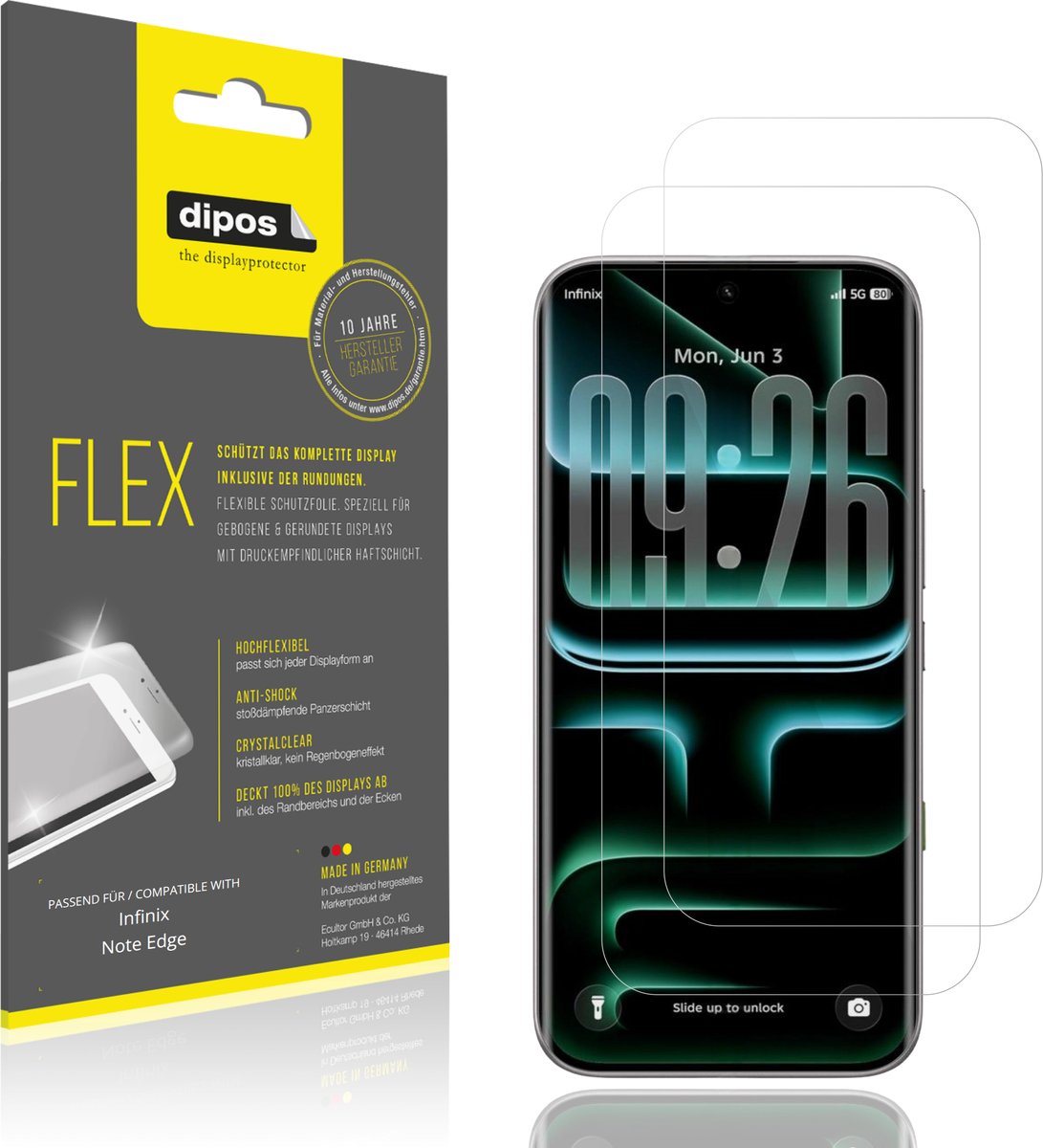dipos – 2x Beschermfolie geschikt voor Infinix Note Edge | 3D Full Cover Screenprotector | 100% Passend